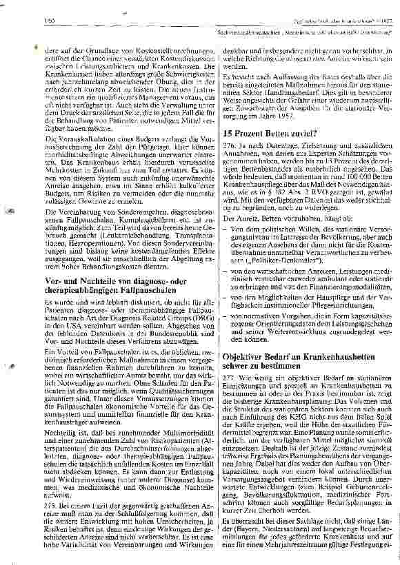 Vorschauseite 2: Sachverständigengutachten Medizinische u. ökonomische Orientierung II Kapitel II (stationäre Versorgung)