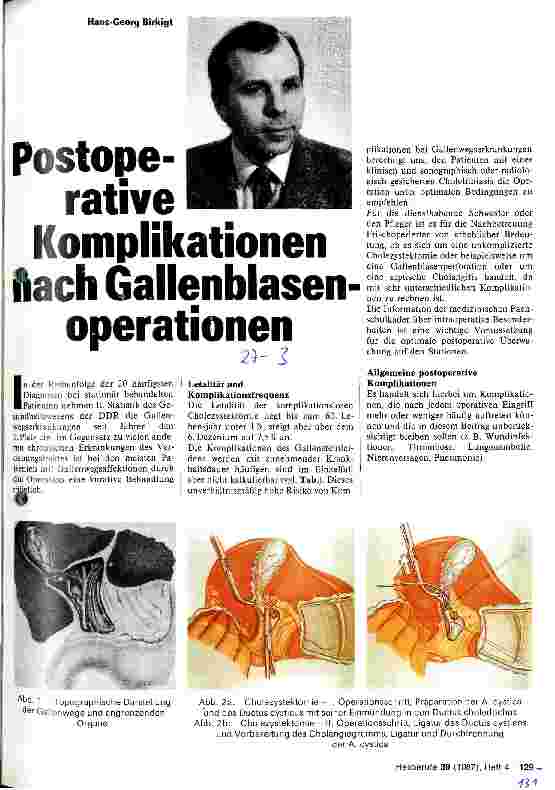 Vorschauseite 1: Postoperative Komplikationen nach Gallenblasenoperationen