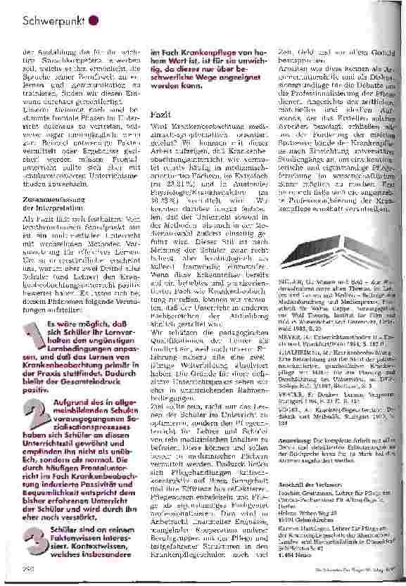 Vorschauseite 6: Krankenbeobachtung - Wie urteilen die Schüler? - Eine repräsentative empirische Studie zum Unterrichtsthema Krankenbeobachtung an Krankenpflegeschulen