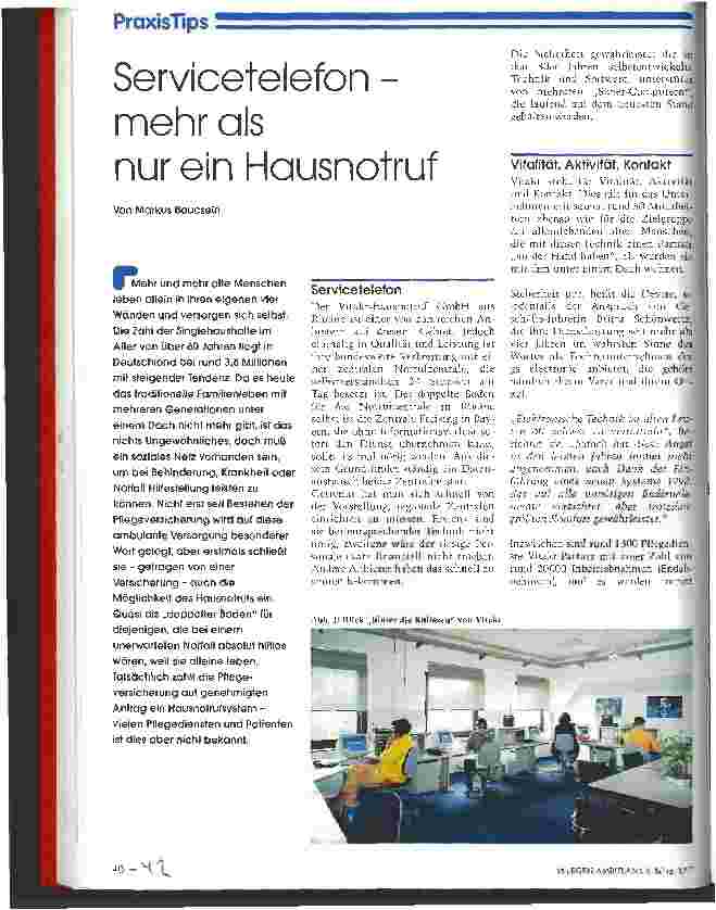 Vorschauseite 1: Servicetelefon - mehr als nur ein Hausnotruf