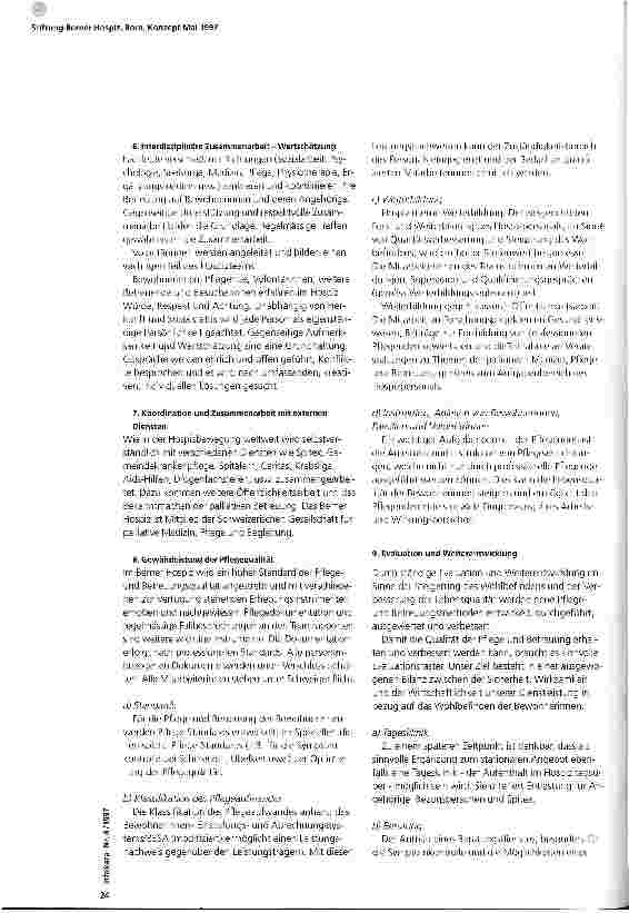 Vorschauseite 3: Stiftung Berner Hospiz, Bern Konzept Mai 1997