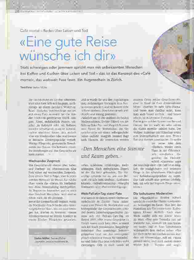 Vorschauseite 1: Café mortel - Reden über Leben und Tod «Eine gute Reise wünsche ich dir»