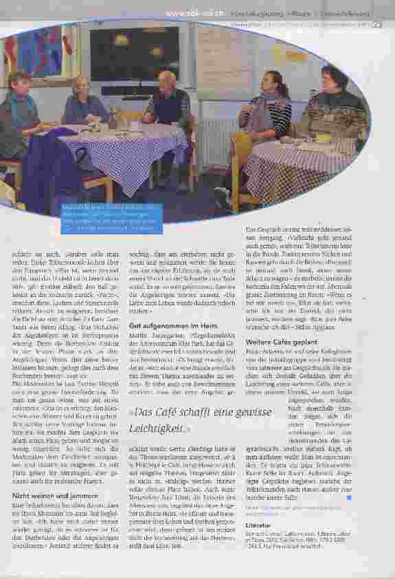 Vorschauseite 2: Café mortel - Reden über Leben und Tod «Eine gute Reise wünsche ich dir»