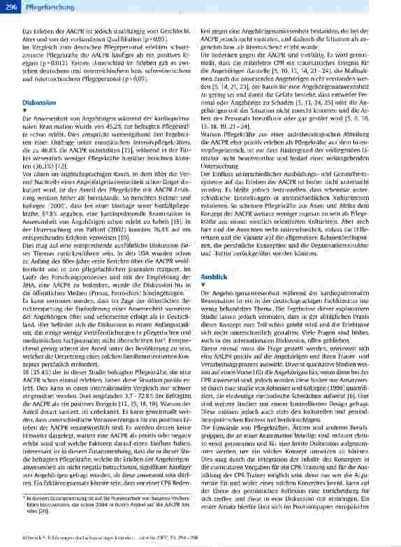 Vorschauseite 3: Erfahrungen deutschsprachiger Intensivund Anästhesiepflegekräfte mit der Angehörigenanwesenheit während der kardiopulmonalen Reanimation