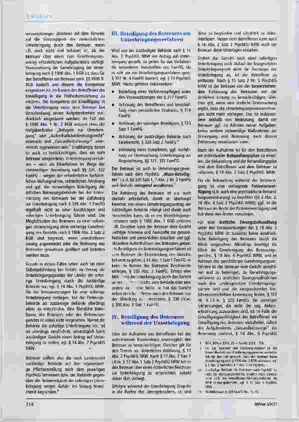 Vorschauseite 2: Die Aufgaben und die Beteiligung des Betreuers bei der öffentlich-rechtlichen Unterbringung des Betreuten - Am Beispiel des PsychKG NBW