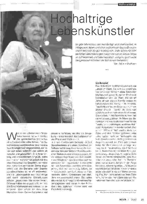 Vorschauseite 1: Hochaltrige Lebenskünstler