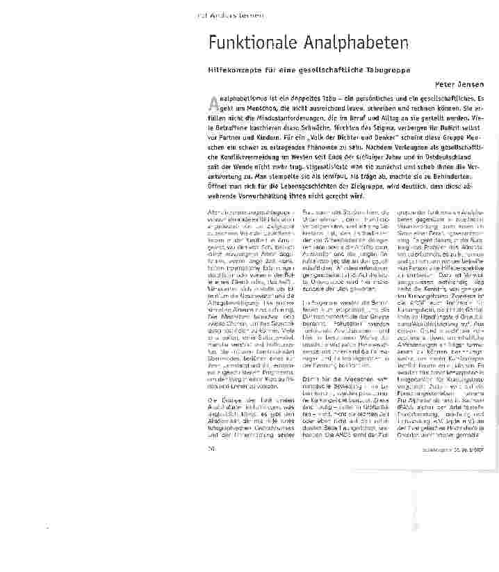 Vorschauseite 1: Funktionale Analphabeten