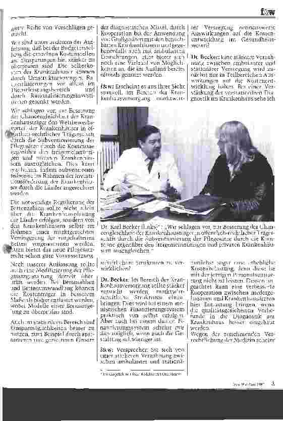 Vorschauseite 2: Strukturreform: Interview mit Dr. Karl Becker
