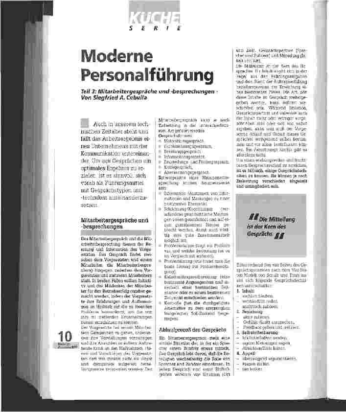 Vorschauseite 1: Moderne Personalführung Teil 3: Mitarbeitergespräche und -besprechungen