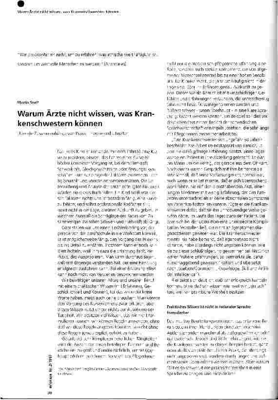 Vorschauseite 1: Warum Ärzte nicht wissen, was Krankenschwestern können Über die Zusammenhänge von Praxis, Theorie und Literatur