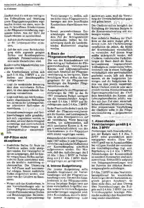 Vorschauseite 3: GKV - Krankenhausstrategie 1987/88