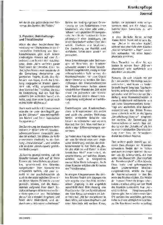 Vorschauseite 3: Kamerad, Engel, barmherzige Schwester ... Zum Bild der Krankenschwester im populären Roman