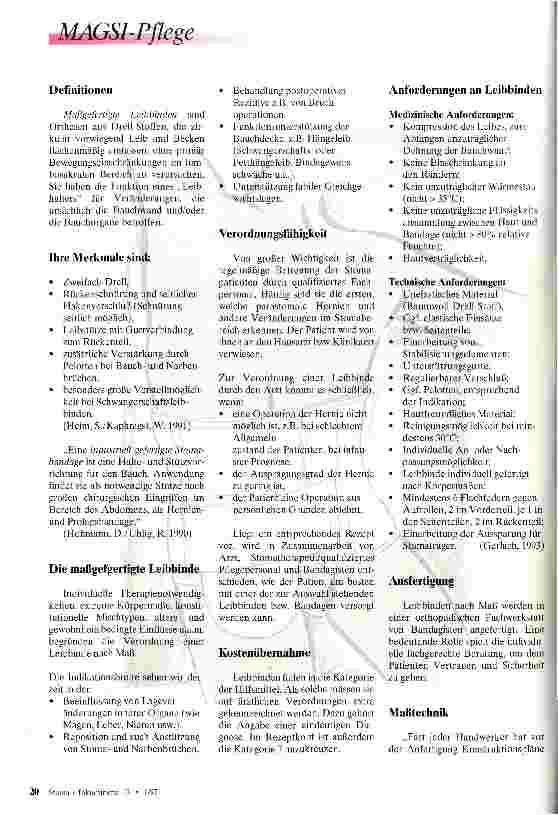 Vorschauseite 2: Die Versorgungssituation vom Patienten mit parastomalen Hernien Maßgefertigte Leibbinde kontra industriell gefertigte Stomabandage