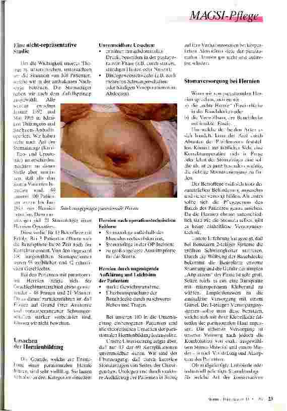 Vorschauseite 4: Die Versorgungssituation vom Patienten mit parastomalen Hernien Maßgefertigte Leibbinde kontra industriell gefertigte Stomabandage