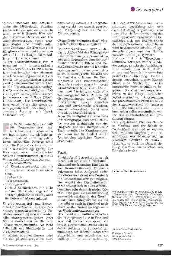 Vorschauseite 6: Pflege und Gesundheitswesen in Finnland