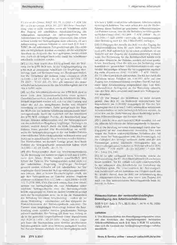 Vorschauseite 5: Befristung Auslegung der Befristungsabrede Schriftform