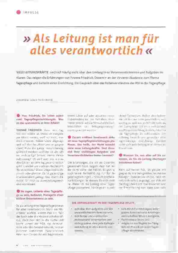 Vorschauseite 1: Als Leitung ist man für alles verantwortlich