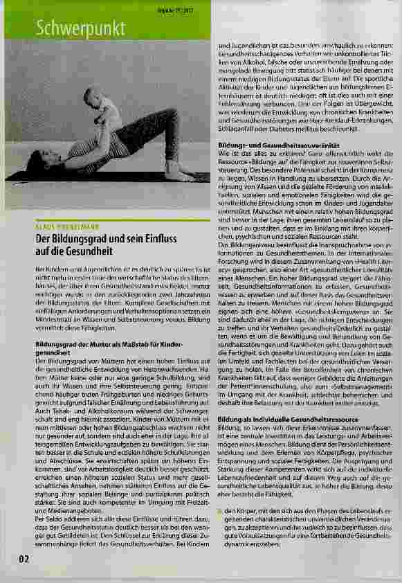Vorschauseite 1: Der Bildungsgrad und sein Einfluss auf die Gesundheit