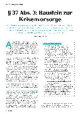 Vorschauseite 1: § 37 Abs. 3: Baustein zur Krisenvorsorge
