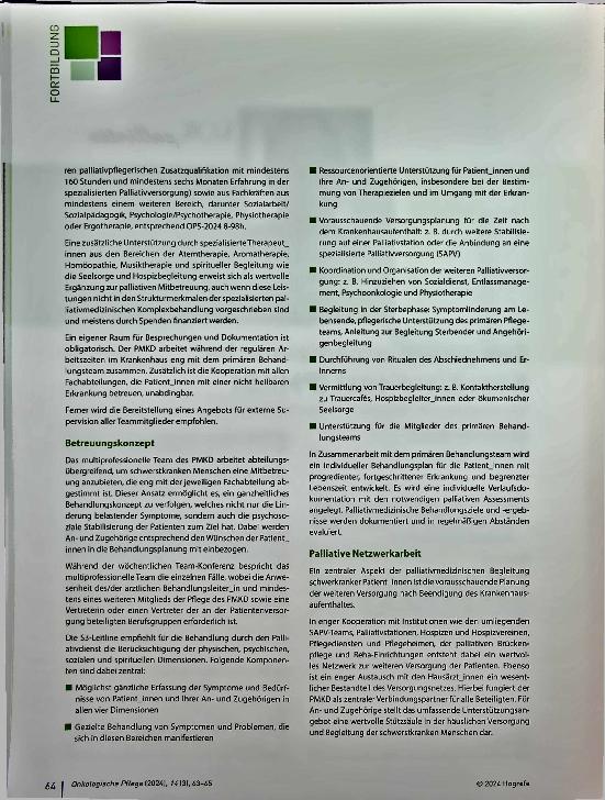 Vorschauseite 2: Der palliativmedizinische Konsiliardienst (PMKD) - Rolle und Aufgaben in der Betreuung onkologischer Patientinnen.