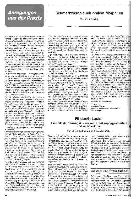 Vorschauseite 1: Fit durch Laufen Ein Selbsterfahrungskursus mir Krankenpflegeschülern u. Schülerinnen