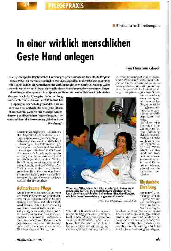 Vorschauseite 1: In einer wirklich menschlichen Geste Hand anlegen