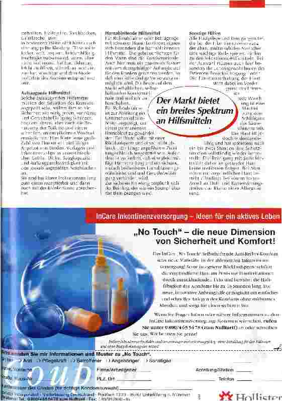 Vorschauseite 2: Betroffene müssen nicht abseits stehen Hilfe und Hilfsmittel bei Harninkontinenz