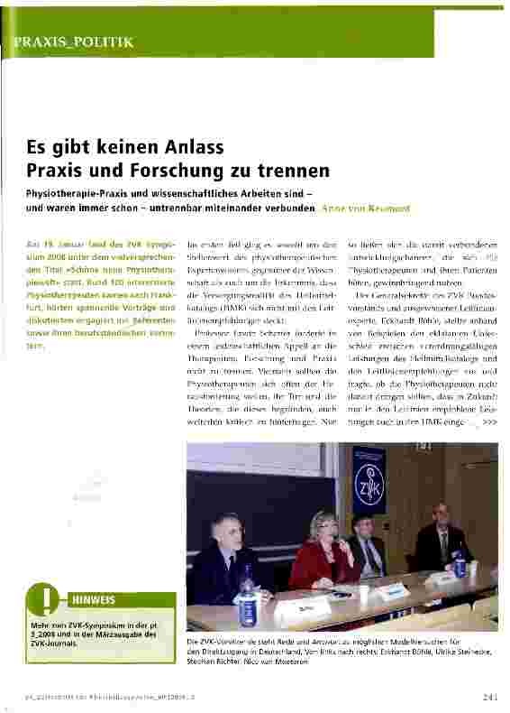 Vorschauseite 1: Es gibt keinen Anlass Praxis und Forschung zu trennen