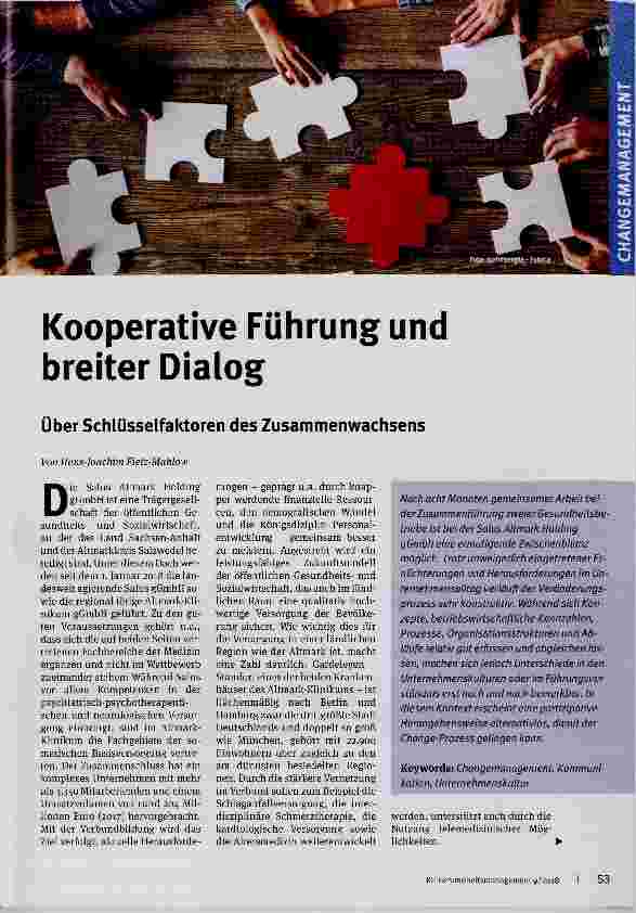 Vorschauseite 1: Kooperative Führung und breiter Dialog