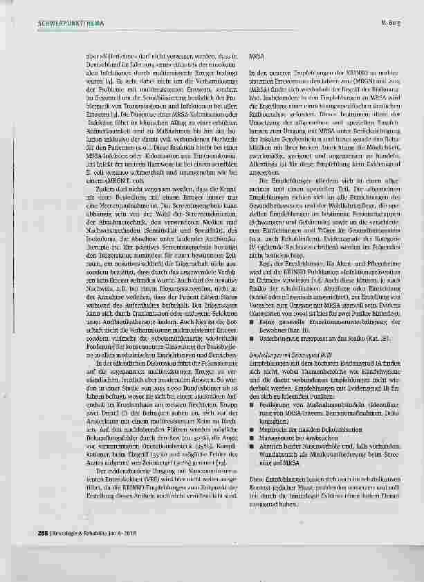 Vorschauseite 4: Evidenzbasierte Hygiene in der Neurorehabilitation: Was ist sinnvoll, was ist nötig?