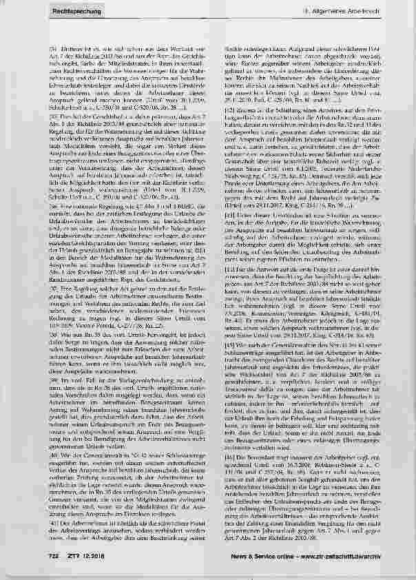 Vorschauseite 4: Urlaubsanspruch - Antragserfordernis - Geltendmachung von Rechten aus Art. 31 Abs.2 GRC