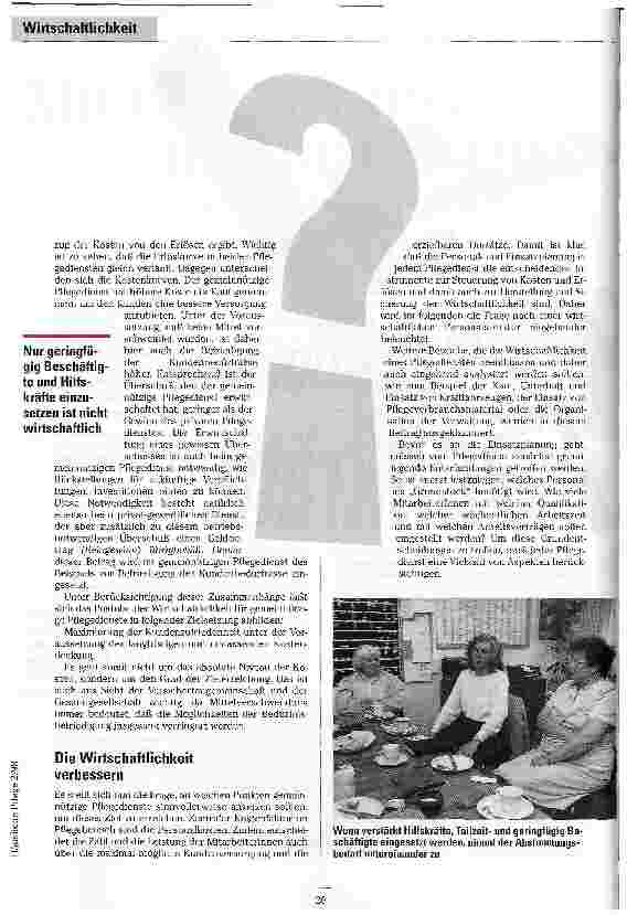 Vorschauseite 3: Mit dem Rotstift richtig umgehen Wirtschaftichkeit in Pflegediensten ist mehr als Kostensenkung