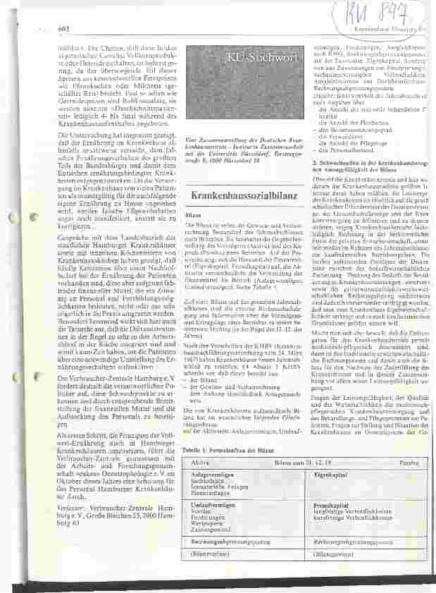 Vorschauseite 1: Krankenhaussozialbilanz