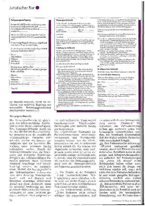 Vorschauseite 3: Vorsorge für den Ernstfall Patiententestament, Betreuungsverfügung, Vorsorgevollmacht