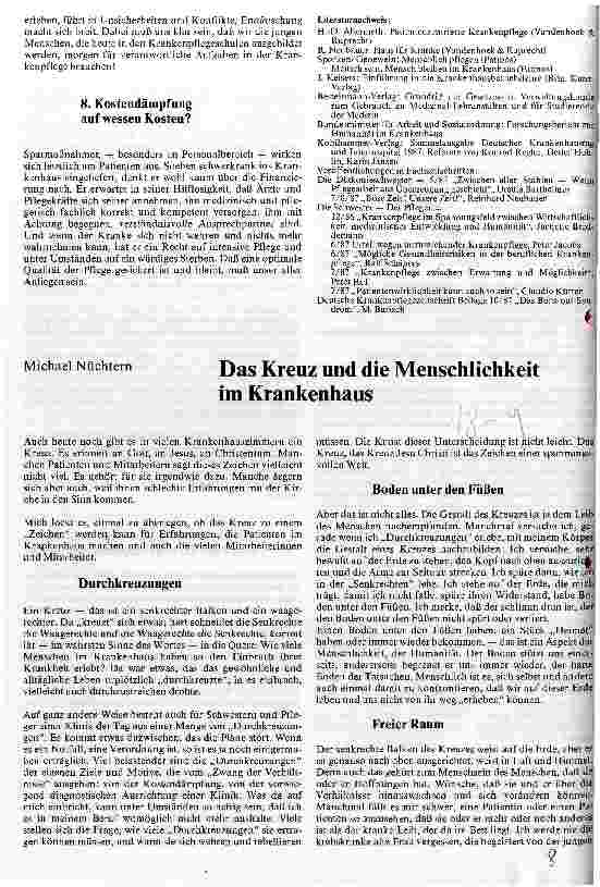 Vorschauseite 5: Kostendämpfung - auf Kosten der Krankenpflege?