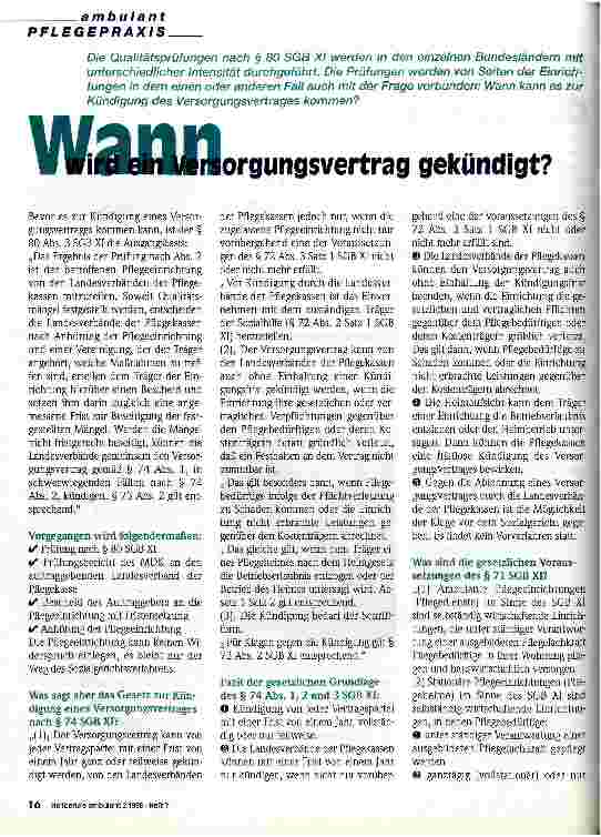 Vorschauseite 1: Wann wird ein Versorgungsvertrag gekündigt?