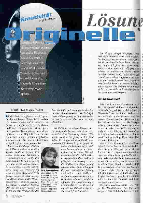 Vorschauseite 1: Originelle Lösungen gefragt! Kreativität in der Pflege