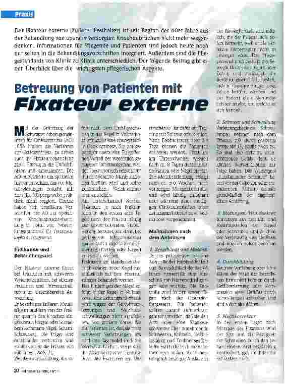 Vorschauseite 1: Betreuung von Patienten mit Fixateur externe