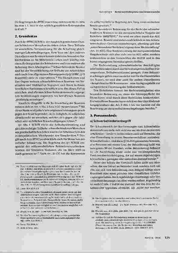 Vorschauseite 2: Bundesteilhabegesetz und Beamtenrecht