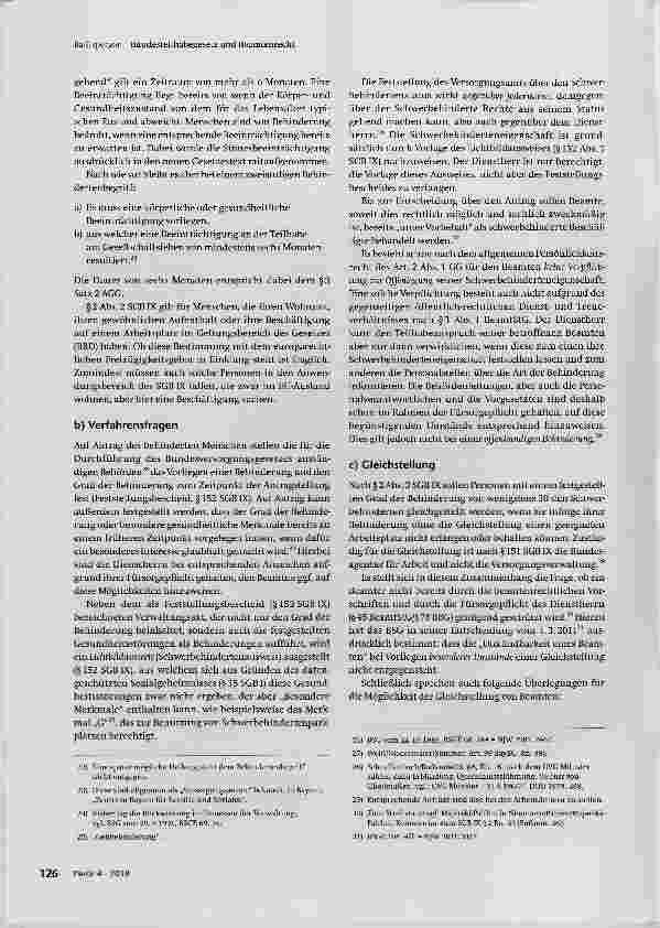 Vorschauseite 3: Bundesteilhabegesetz und Beamtenrecht