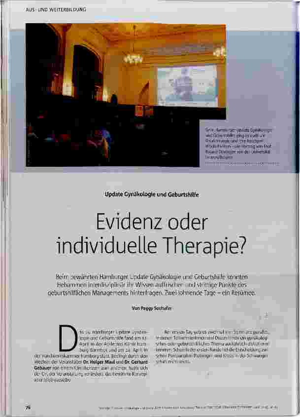 Vorschauseite 1: Evidenz oder individuelle Therapie?