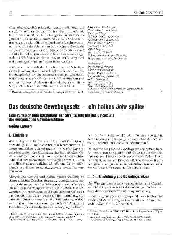 Vorschauseite 4: AGG und kirchMches Selbstbestimmungsrecht -wackelt das Kirchenprivileg bei Stellenausschreibungen?