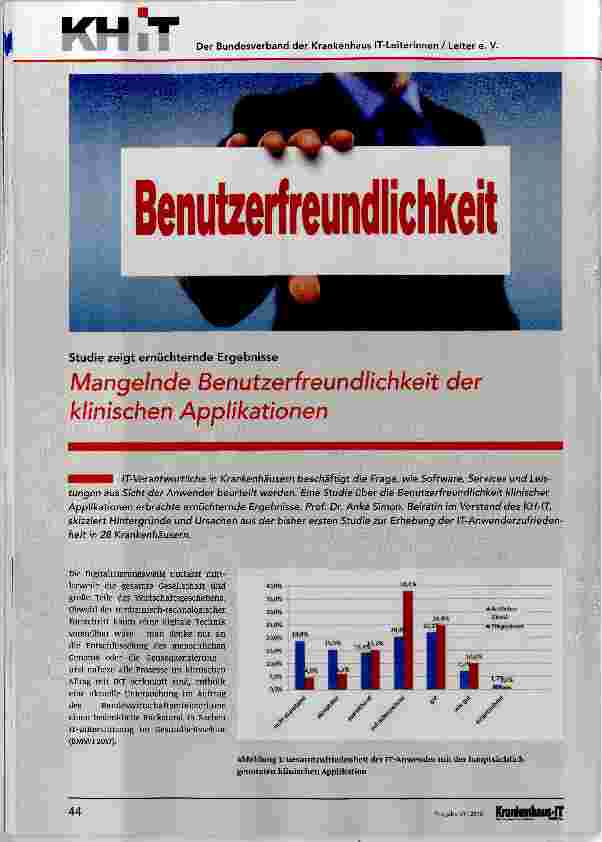 Vorschauseite 1: Mangelnde Benutzerfreundlichkeit der klinischen Applikationen