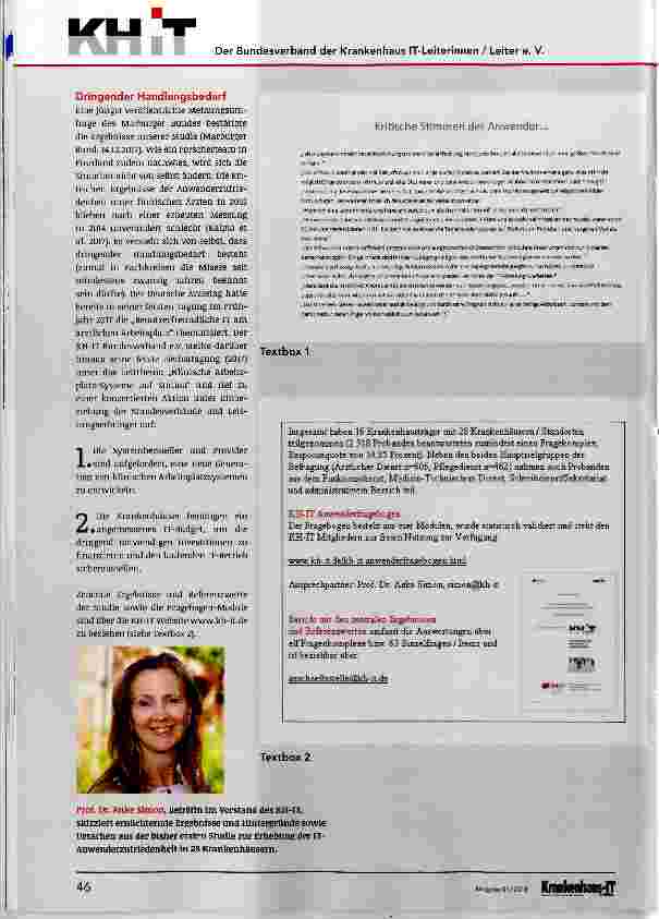 Vorschauseite 3: Mangelnde Benutzerfreundlichkeit der klinischen Applikationen
