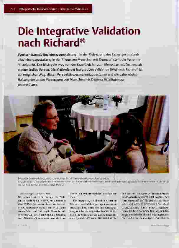 Vorschauseite 1: Die Integrative Validation nach Richard®