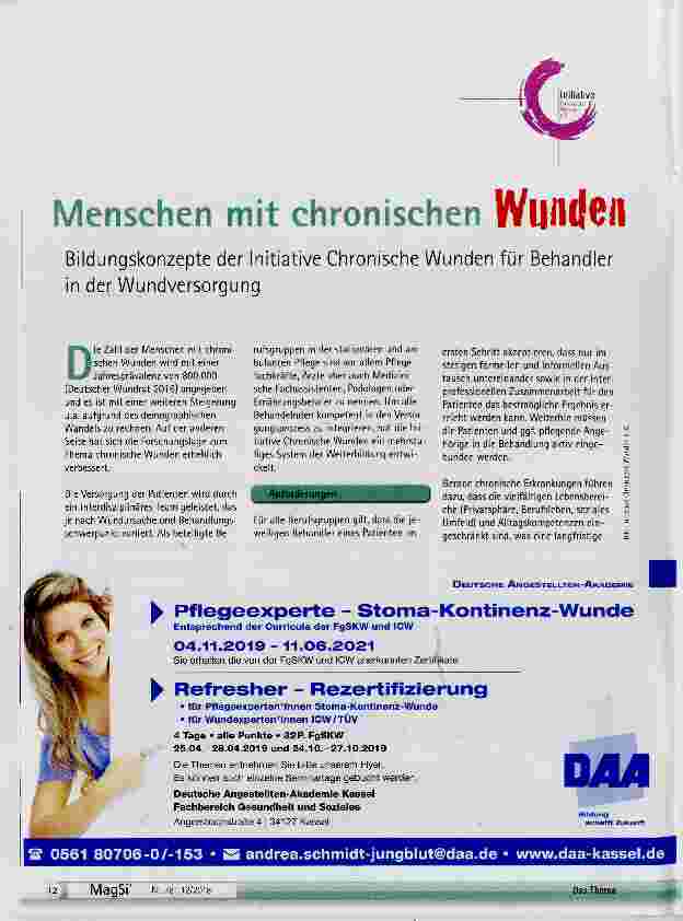 Vorschauseite 1: Menschen mit chronischen Wunden
