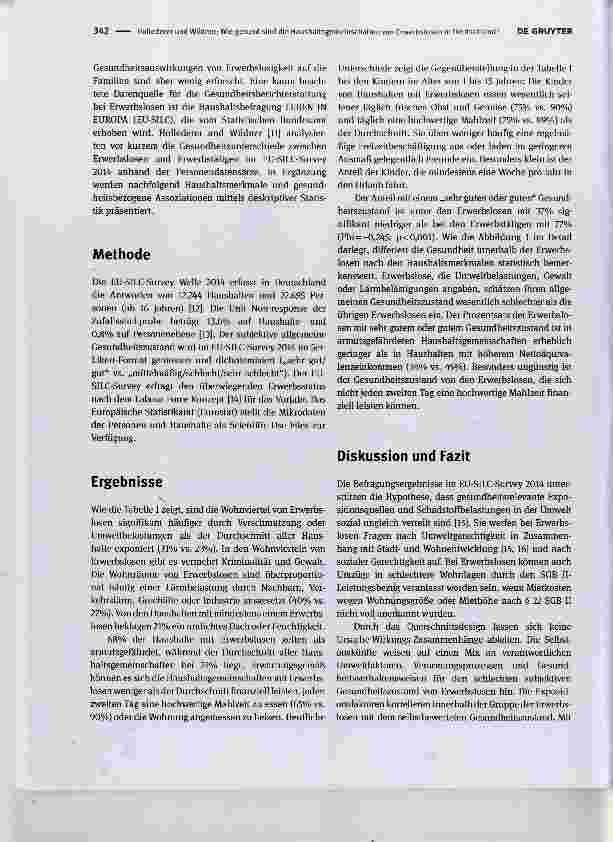 Vorschauseite 2: Wie gesund sind die Haushaltsgemeinschaften von Erwerbslosen in Deutschland?