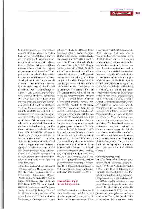 Vorschauseite 3: Der Beitrag der Onkologiepflege zur Swiss Research Agenda for Nursing - SRAN