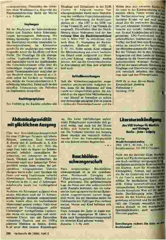 Vorschauseite 2: Zur Mitarbeit der Gemeindeschwester in der Mütterberatung
