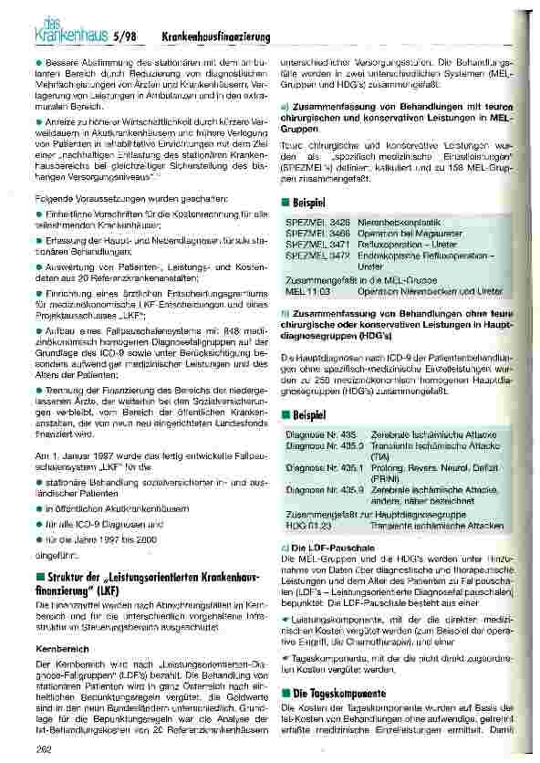 Vorschauseite 2: Die Leistungsorientierte Krankenhausfinanzierung (LKF) in Österreich Darstellung und Bewertung